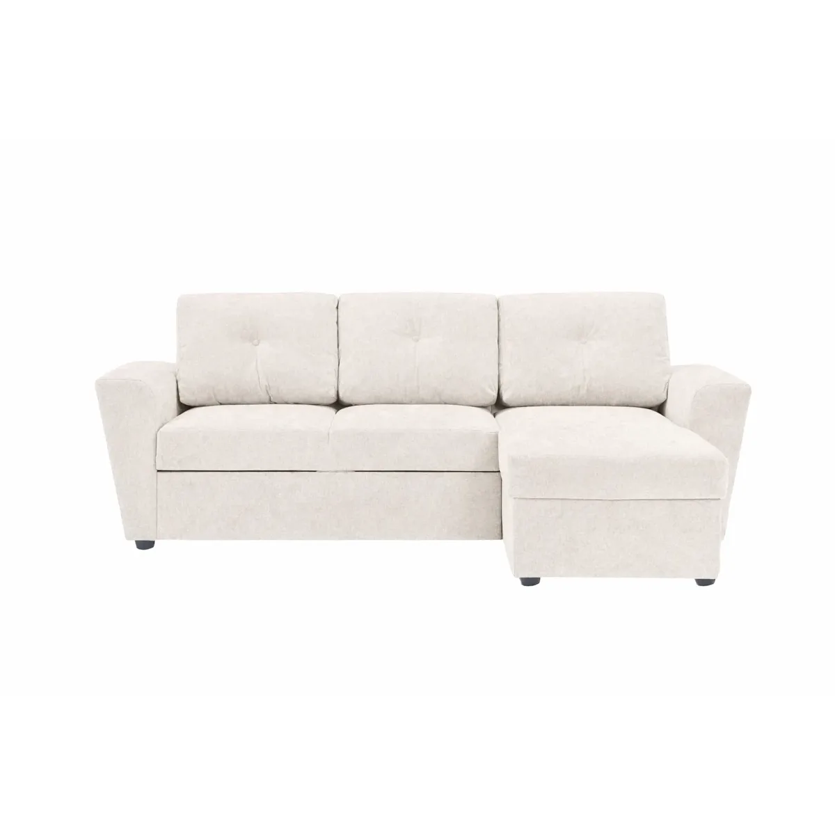 Leia 3-sits vändbar bäddsoffa med divan och förvaring, beige