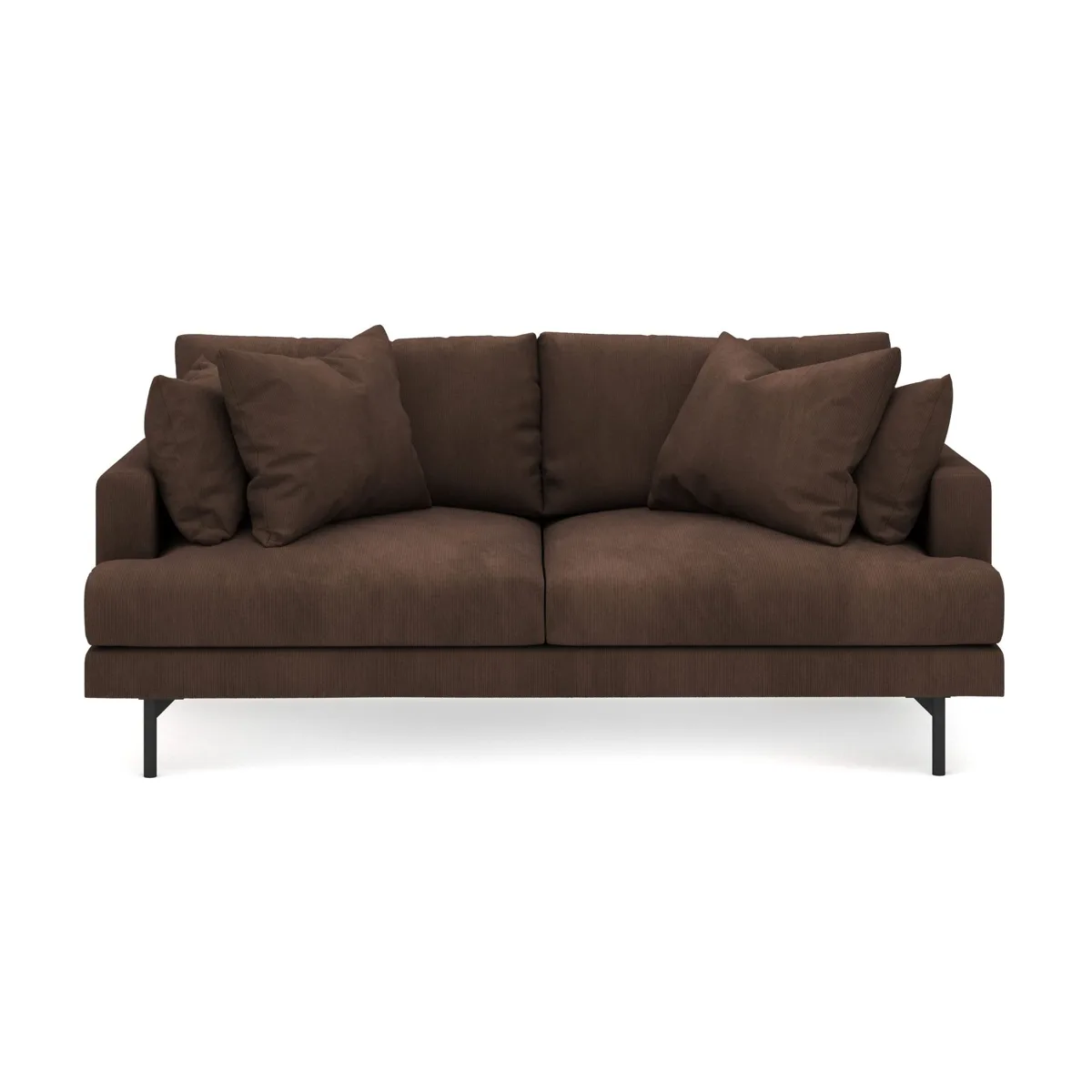 Menard 3-sits djup manchestersoffa, brun